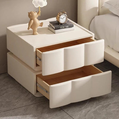 Hidden Cortex Nightstand Black Luxury High-end White Art Bedside Table Two Doors Simplicity Table De Chevet Bedrooms Furniture - Pacisia