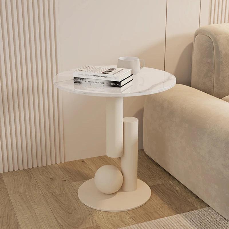 Lacquered White Coffee Table Round Designer Dressing Auxiliary Modern Coffee Table Marble Muebles Para El Hogar Garden Furniture - Pacisia