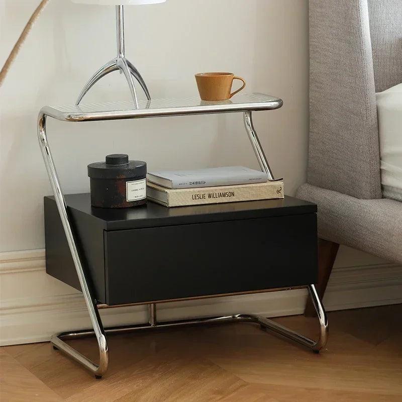 Luxury Mid Century Modern Bedside Table Glass Nightstands Small Unique Storage Cabinet Table De Chevet Home Furniture KMNS - Pacisia