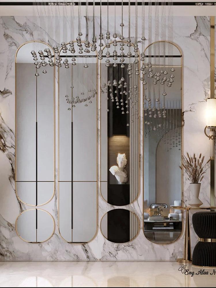 Custom full-length mirror background wall American porch restaurant mirror wall art decorative mirror - Pacisia