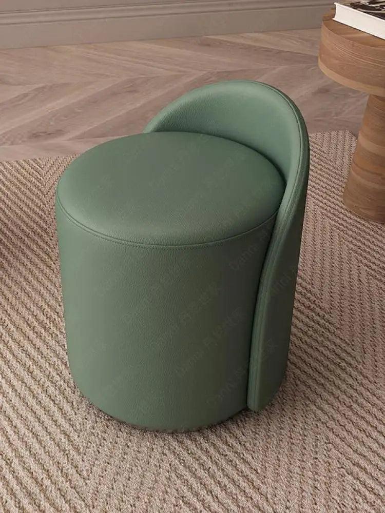 Leather Makeup Stool Modern Simple Dressing Stool Living Room Home Shoe Changing Stool Internet Popular Ins Style Dressing - Pacisia
