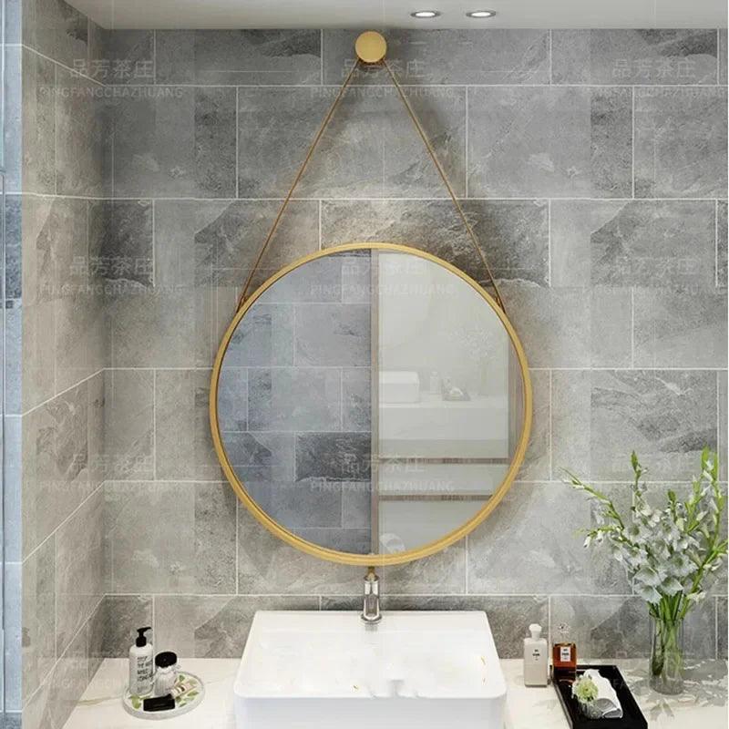 Vanity Round Mirrors Unbreakable Salon Makeup Nordic Mirrors Haircut Glass Specchio Da Parete Home Decoration Accessories - Pacisia
