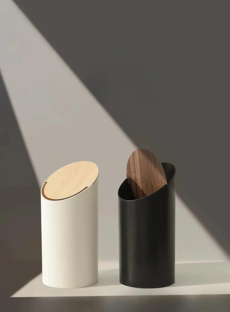 Trash Can Tube for Home Living Room and Office Exported From Japan Muji Series High-end Creative Paper Basket B&B with Lid - Pacisia