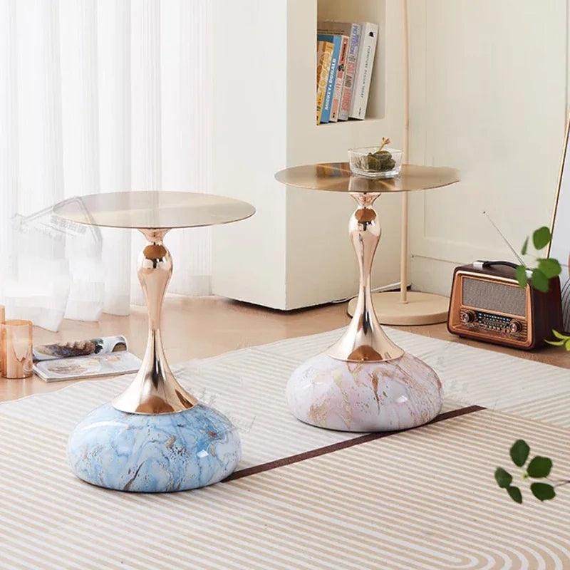 Ornaments Small Luxury Side Table Living Room Aesthetic Balcony Mobile Side Table White Design Mesa Auxiliar Salon Furniture - Pacisia