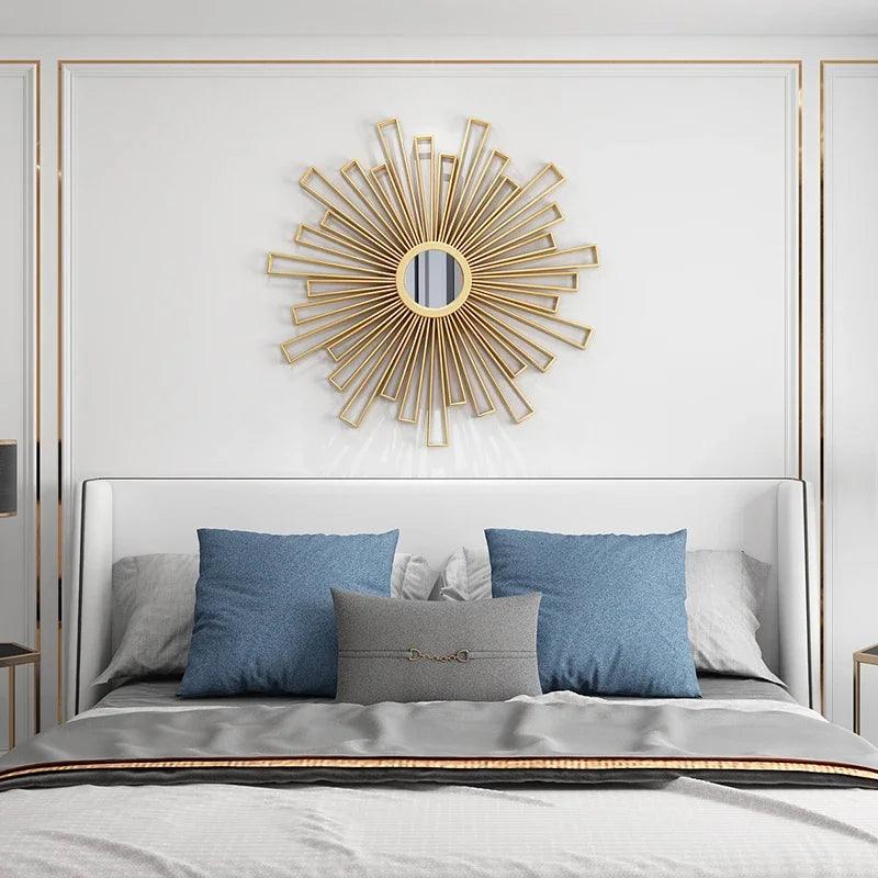 Nordic Living Room Mirrors Aesthetic Gold Frame Round Irregular Mirrors Art Makeup Espejos Decorativos De Pared Decoration Home - Pacisia