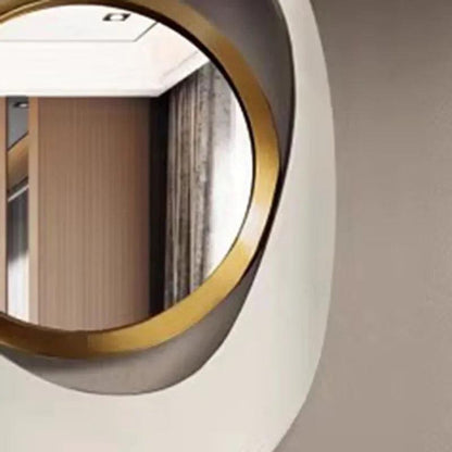 Nordic Hanging Mirrors Aesthetic Oval Irregular Gold Mirrors Bathroom Makeup Luxury Adornos Para El Hogar Home Decoration - Pacisia