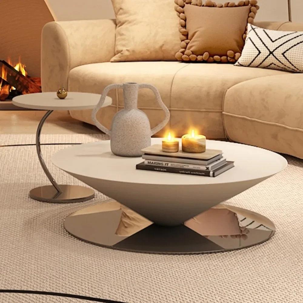 Aesthetic Modern Coffee Tables Nordic Round Organizer Light Luxury Side Table Multipurpose Small Apartment Mesa Home Furniture - Pacisia