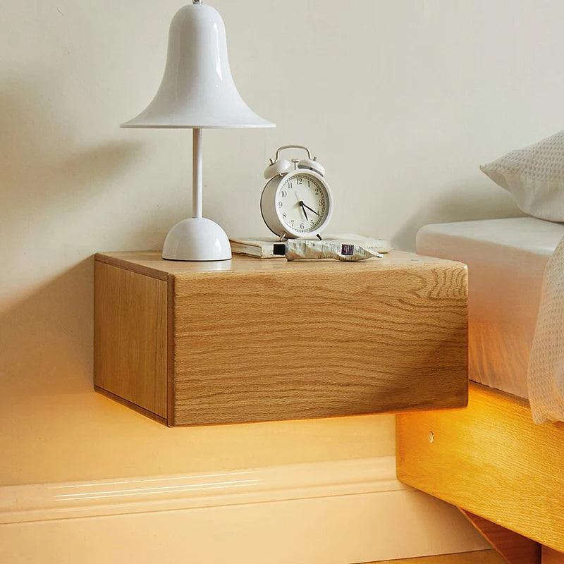 Small Floating Bedside Table Nightstand Low Minimalist Bedside Table Nightstand Wooden Mesitas De Noche Italian Furniture WK50NT - Pacisia