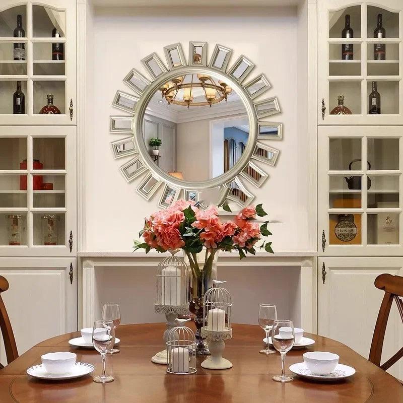 Nordic Hanging Mirrors Aesthetic Round Irregular Art Mirrors Bathroom Makeup Luxury Adornos Para El Hogar Home Decoration - Pacisia