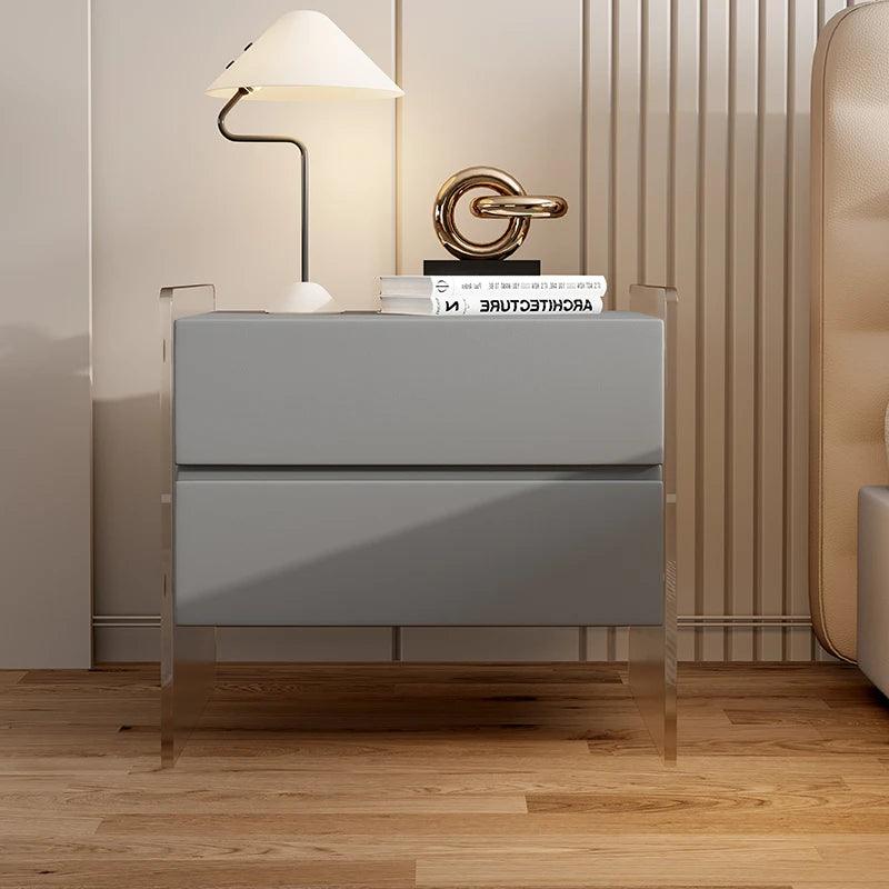 Bedroom Modern Nightstand Drawers Storage Aesthetic Design Minimalist Nightstand Wood Beige Table De Chevet Home Furniture - Pacisia