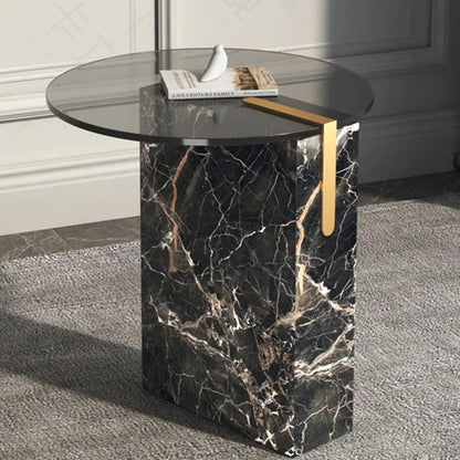 Italy Luxury Coffee Table Modern Unique Marble Round Transparent Glass Coffee Tables Corner Moveis Para Casa Bedroom Furniture - Pacisia