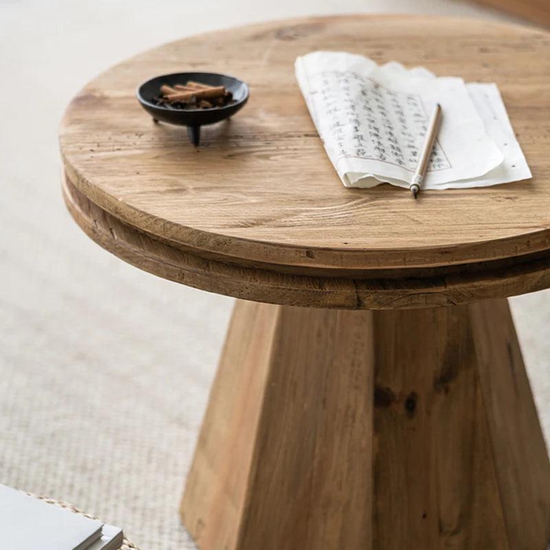 French Vintage Traditional Coffee Table Wooden Kitchen Korea Low Side Table Antique Round Arredamento Living Room Accessories - Pacisia