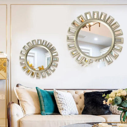 Nordic Hanging Mirrors Aesthetic Round Irregular Art Mirrors Bathroom Makeup Luxury Adornos Para El Hogar Home Decoration - Pacisia