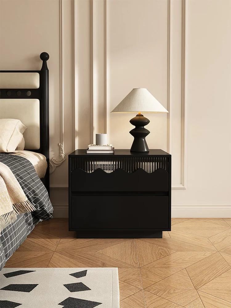 Luxury black Wooden Night Table Bedroom Furniture Drawers Nightstands Multifunction Side Bed Tables mesa de noche Home Furniture - Pacisia