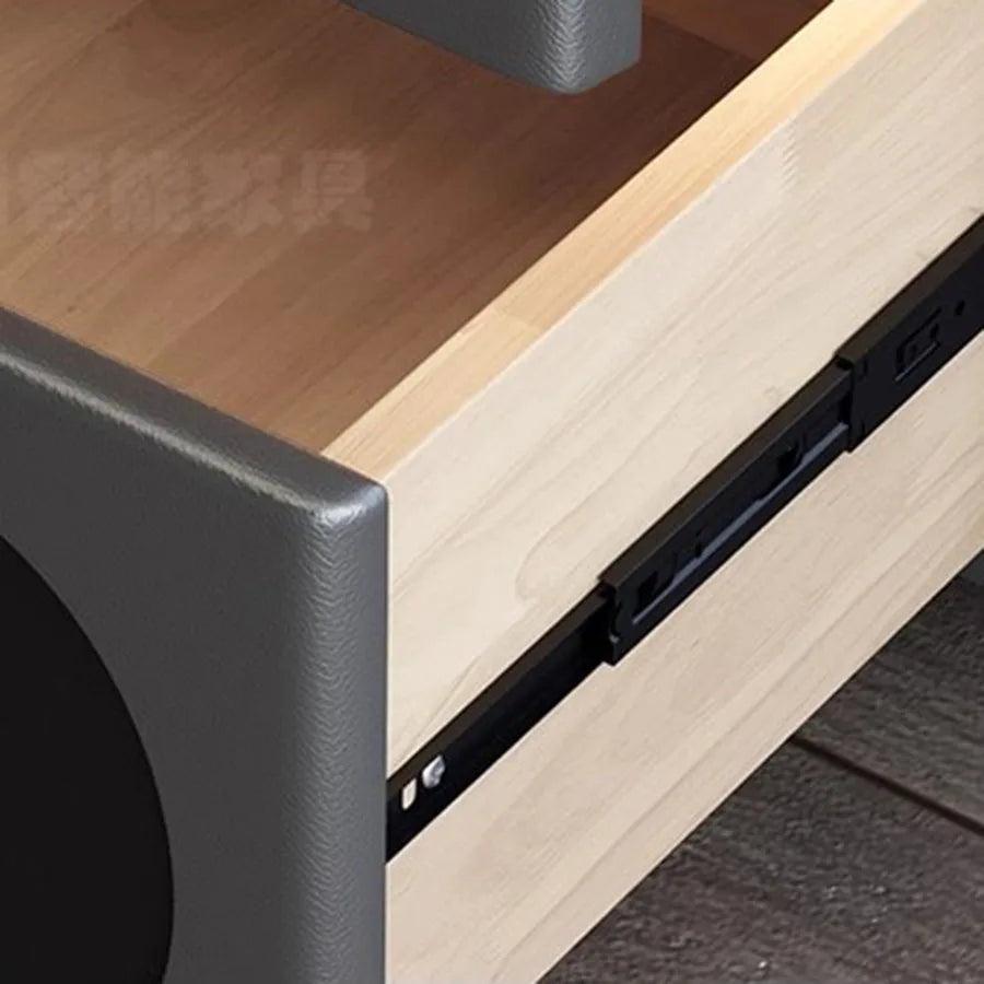 Luxury Black Gray Nightstands Bedroom Smart Saving Nightstands Charging Drawers Lights Orgenizer Nordic Lock Meble Bedside Table - Pacisia