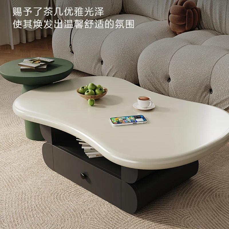 Round Coffee Table Side Living Room Design Vanity Floor Minimalist Small Coffee Table Center Mesa Centro Outdoor Furnitures - Pacisia