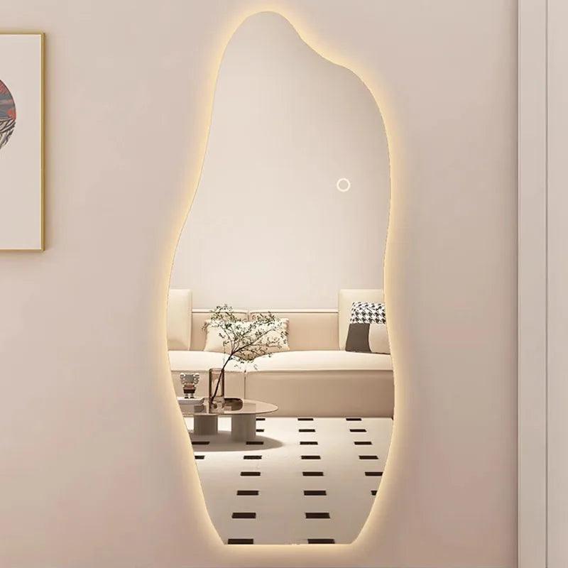 Quality Girls Decorative Mirrors Light Irregular Hallway Wall Mirror Bathroom Large Espejo Cuerpo Entero Home Decoration - Pacisia