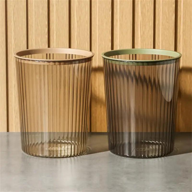 Trash Bin Toilet Bathroom Trash Can Luxury High-end Transparent Simple Garbage Basket Bedroom Creative Coverless Dustbin - Pacisia