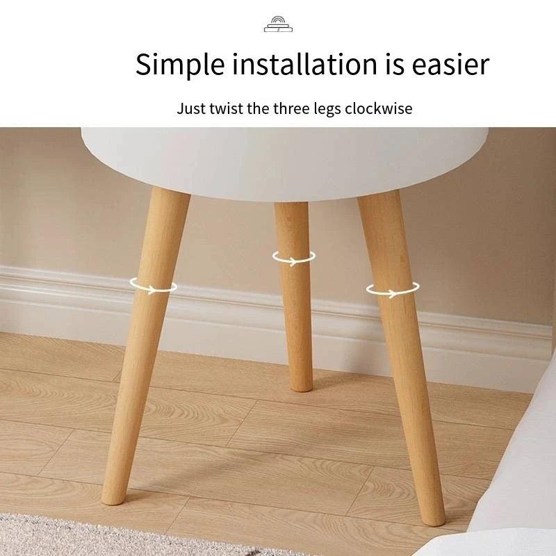 Simple Nightstand Intelligent Wireless Charging Nordic Nightstand Waterproof Anti-fouling Anti-scratch Large Space Storage Table - Pacisia