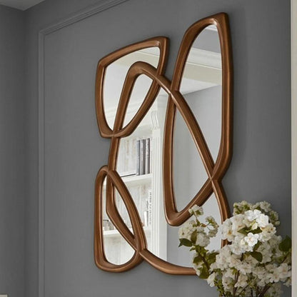 Luxury Wall Decorative Mirrors Wavy Nordic Irregular Gold Decorative Mirrors Large Glass Miroir Mural Room Decoration Aesthetic - Pacisia