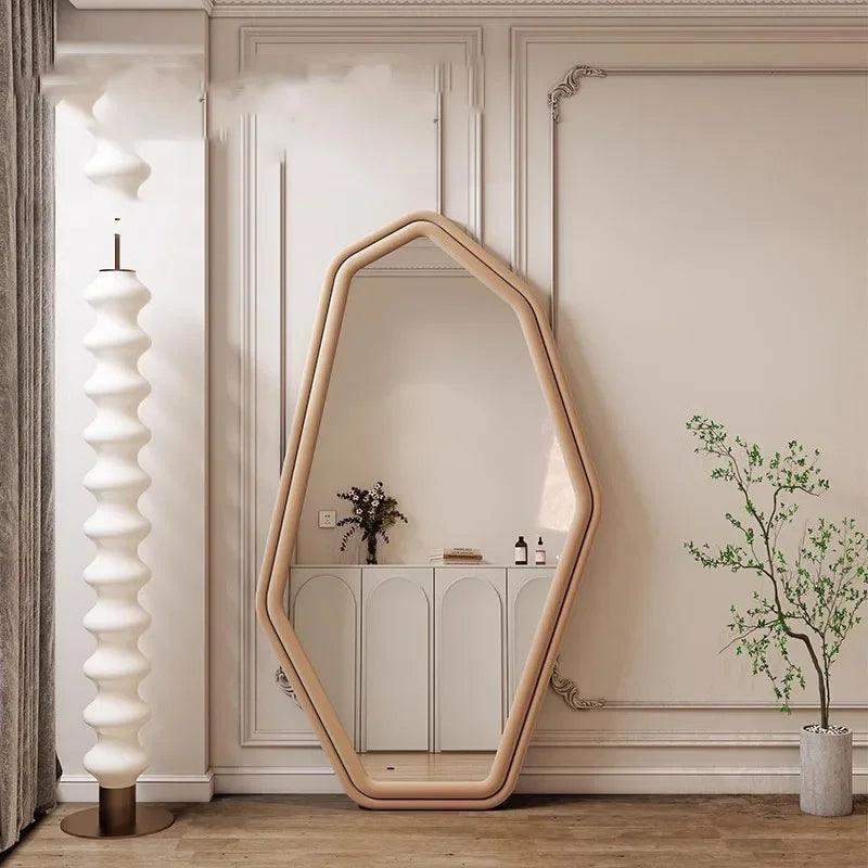 Vanity Wavy Mirrors Compact Design Korean Standing Mirrors Funky Irregular Decoracion Para El Hogar Home Decoration Accessories - Pacisia