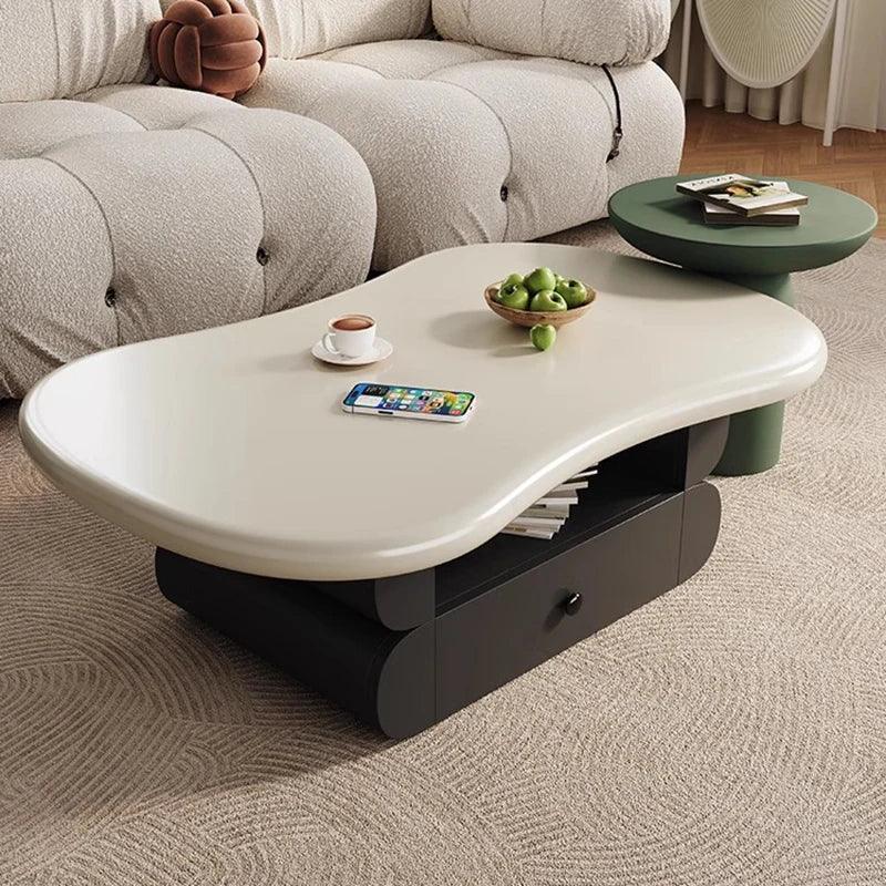 Round Coffee Table Side Living Room Design Vanity Floor Minimalist Small Coffee Table Center Mesa Centro Outdoor Furnitures - Pacisia