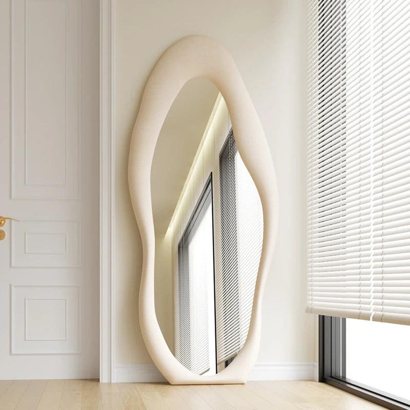 Irregular Larger Decorative Mirrors Nordic Toilet Wavy Aesthetic Decorative Mirrors Bedroom Miroir Mural Home Decoration - Pacisia