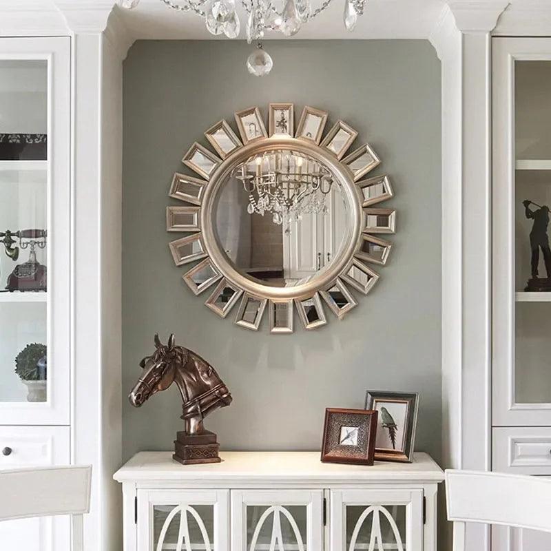 Nordic Hanging Mirrors Aesthetic Round Irregular Art Mirrors Bathroom Makeup Luxury Adornos Para El Hogar Home Decoration - Pacisia