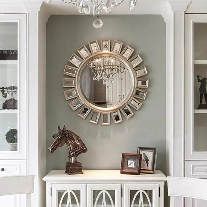 Nordic Hanging Mirrors Aesthetic Round Irregular Art Mirrors Bathroom Makeup Luxury Adornos Para El Hogar Home Decoration - Pacisia