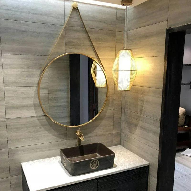 Vanity Round Mirrors Unbreakable Salon Makeup Nordic Mirrors Haircut Glass Specchio Da Parete Home Decoration Accessories - Pacisia