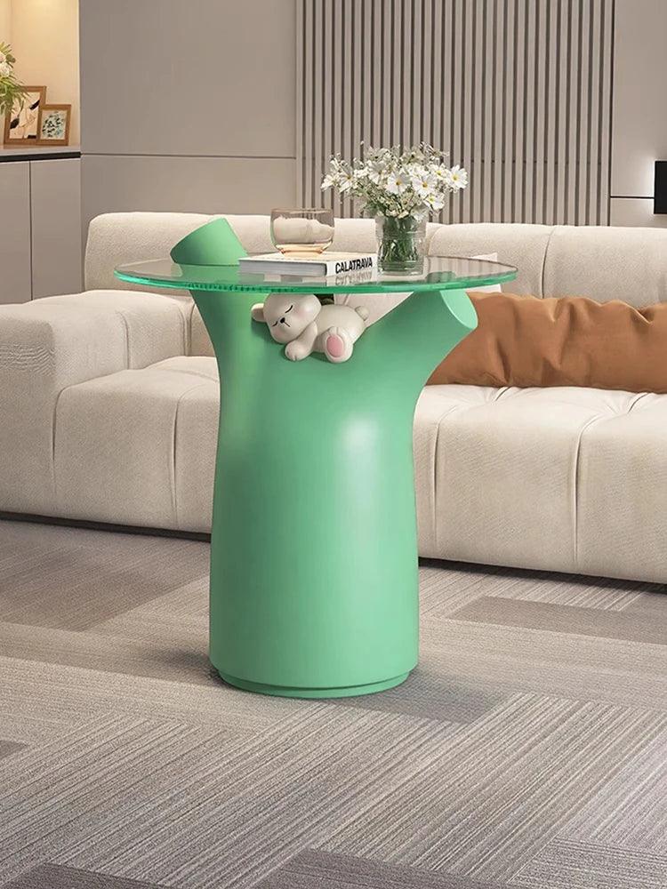 Home Decor Bear Statue Sofa Side Table Living Room Cartoon Animal Sculpture Coffee Table Housewarming Gift Bedroom Bedside Table - Pacisia