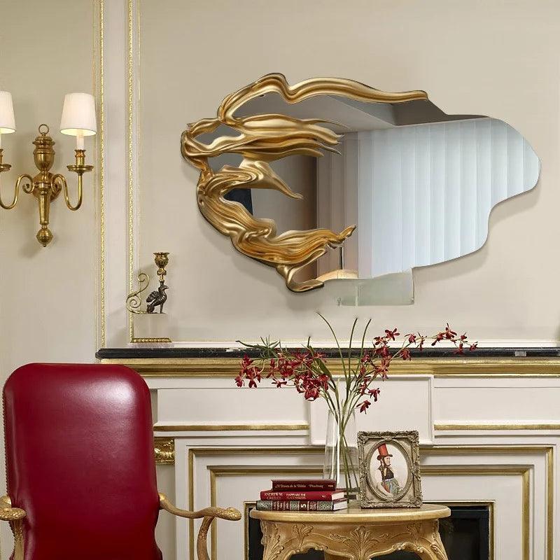 European style light luxury decorative mirror bedroom mirror wall mounted bathroom mirror art entrance mirror customization - Pacisia