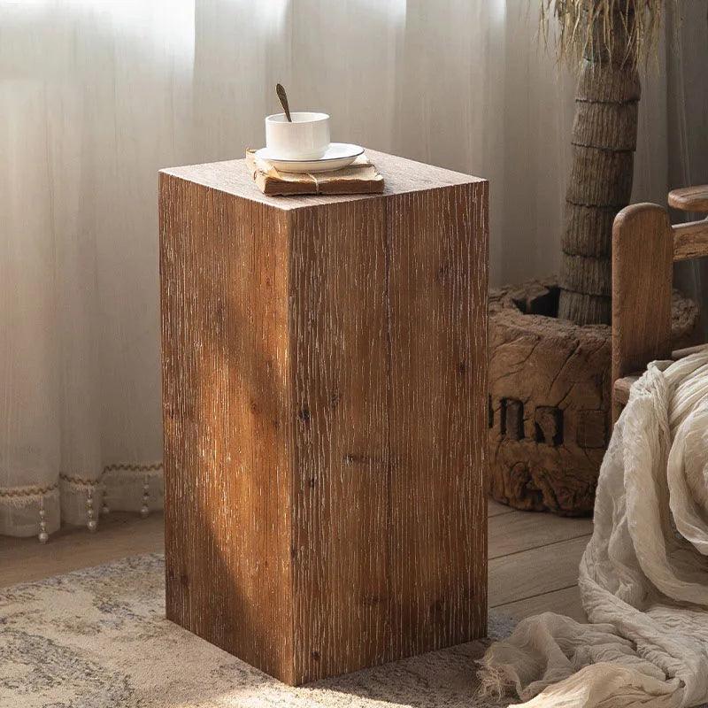 Wuli Retro Living Room Sofa Corner Table Solid Wood Small Square Table Wabi-sabi Style Coffee Table Wooden Pier Ornaments 2024 - Pacisia
