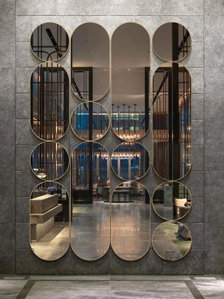 Custom full-length mirror background wall American porch restaurant mirror wall art decorative mirror - Pacisia