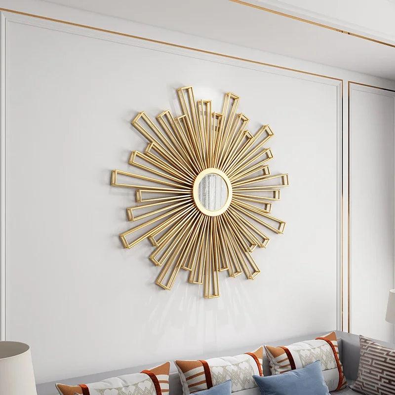 Nordic Living Room Mirrors Aesthetic Gold Frame Round Irregular Mirrors Art Makeup Espejos Decorativos De Pared Decoration Home - Pacisia
