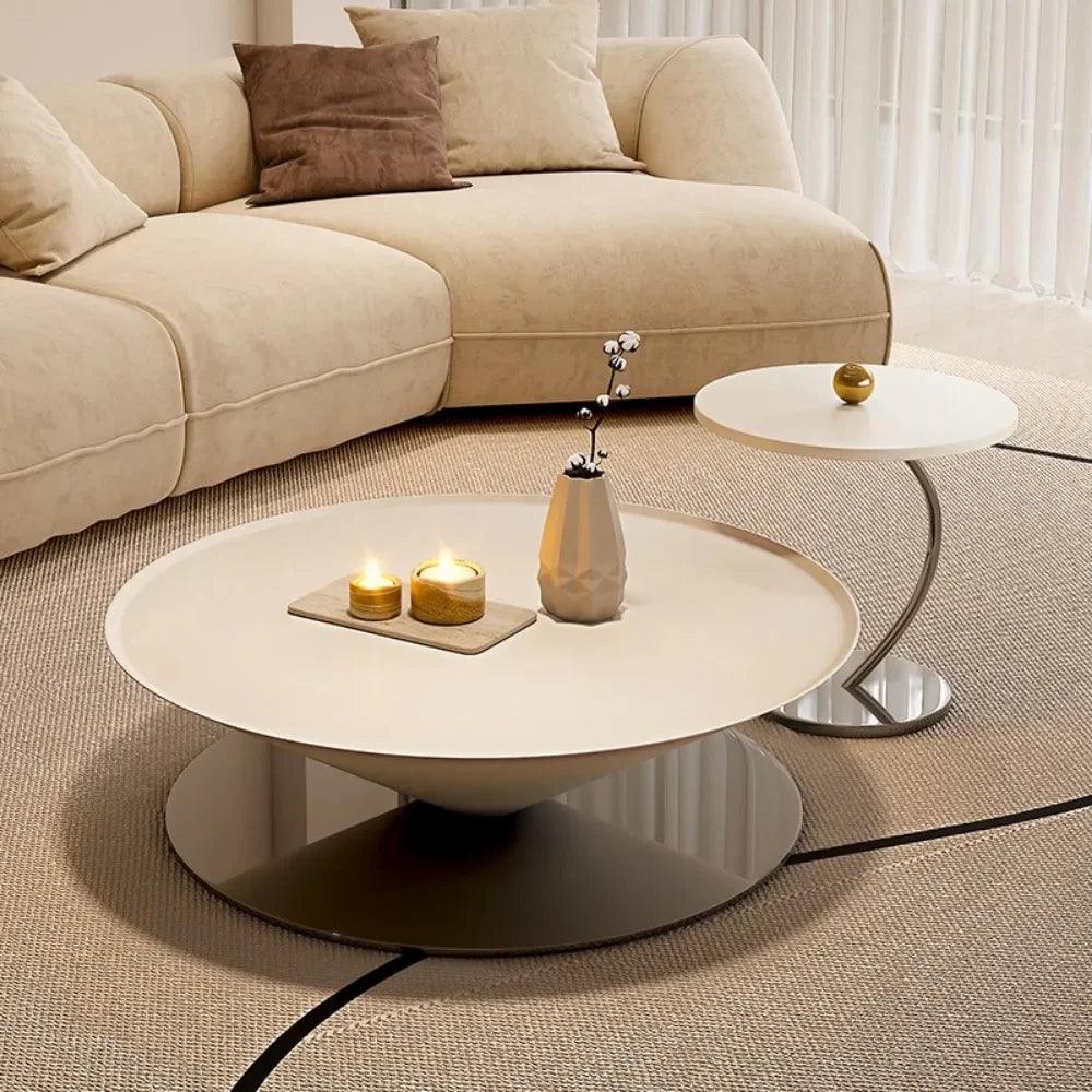 Aesthetic Modern Coffee Tables Nordic Round Organizer Light Luxury Side Table Multipurpose Small Apartment Mesa Home Furniture - Pacisia