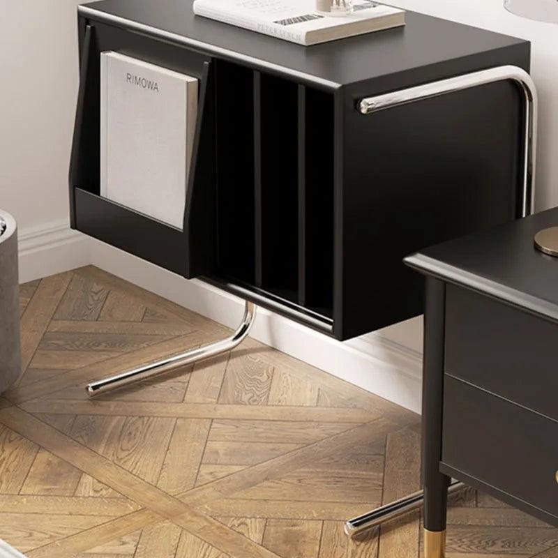 Italian Luxury Nightstands Black Vintage Center Design Simple Bedside Table Narrow Minimalist Table De Chevet Bedroom Furniture - Pacisia