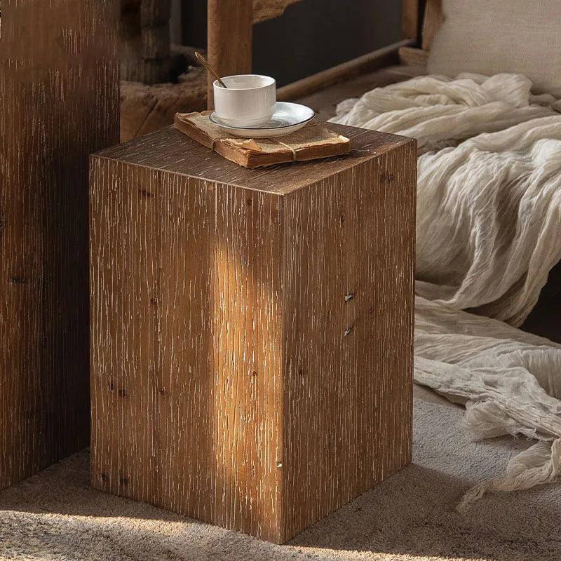Wuli Retro Living Room Sofa Corner Table Solid Wood Small Square Table Wabi-sabi Style Coffee Table Wooden Pier Ornaments 2024 - Pacisia