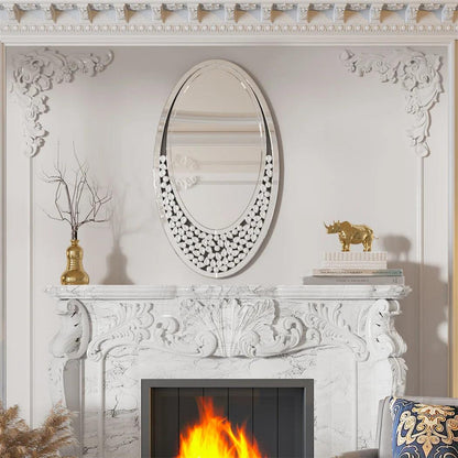 LUVODI Dazzling Oval Home Decor Mirror Teardrop Art Design Accent Wall Mirror for Living Room Entryway - Pacisia