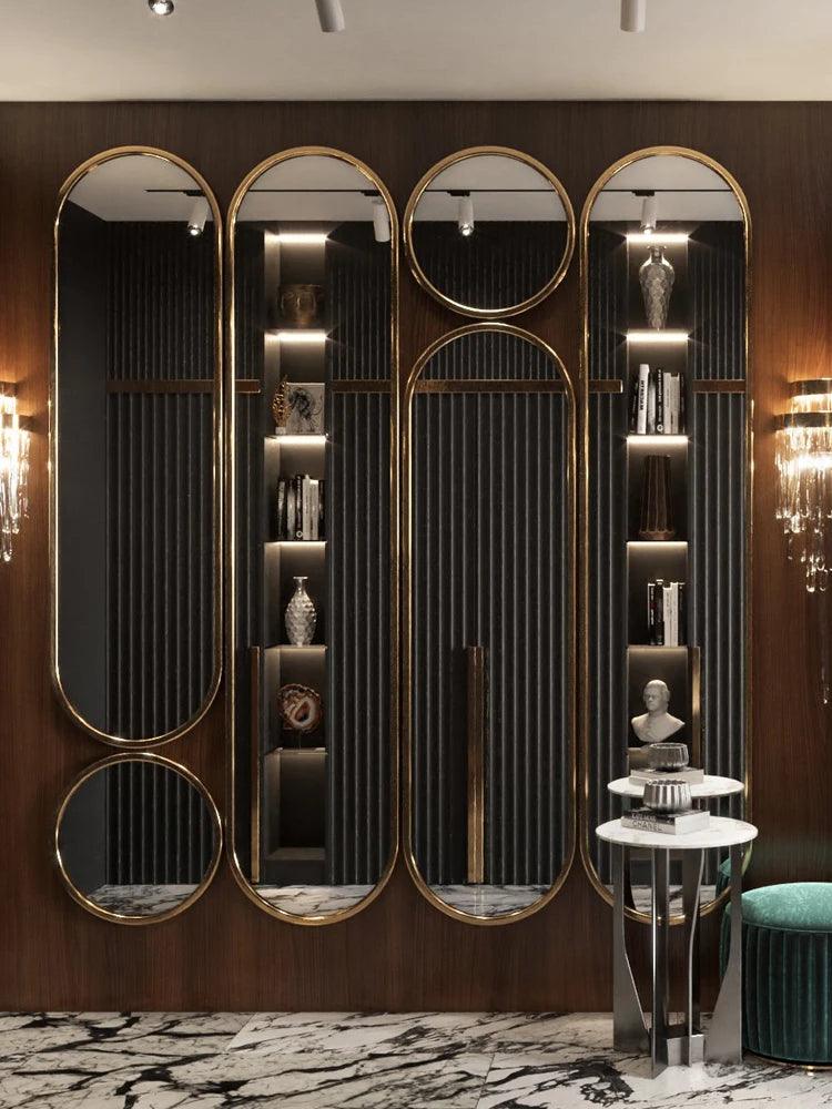 Custom full-length mirror background wall American porch restaurant mirror wall art decorative mirror - Pacisia