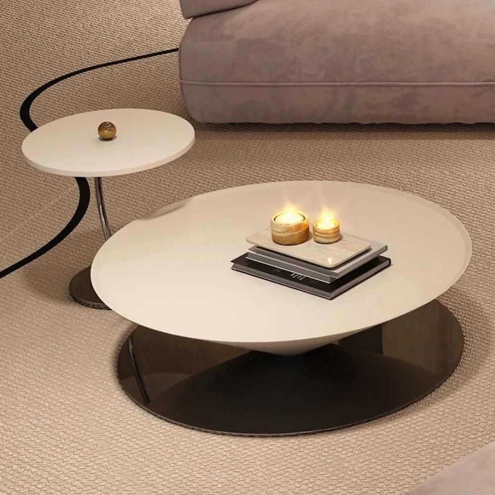 Aesthetic Modern Coffee Tables Nordic Round Organizer Light Luxury Side Table Multipurpose Small Apartment Mesa Home Furniture - Pacisia