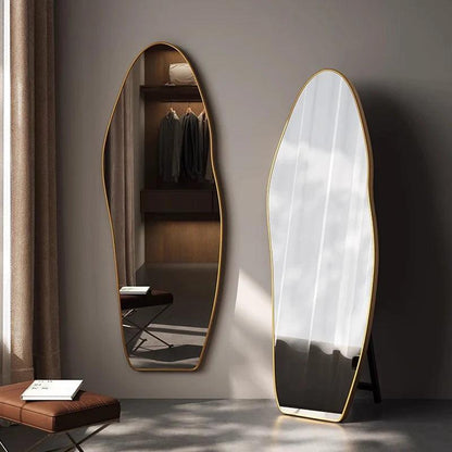 Large Irregular Mirror Bathroom Unbreakable Makeup Wavy Mirror Full Body Adornos Para El Hogar Decoration Home Living Room - Pacisia