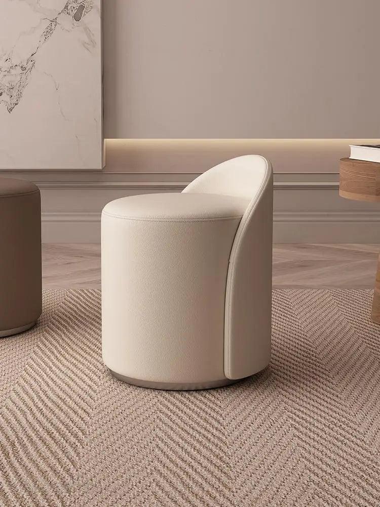 Leather Makeup Stool Modern Simple Dressing Stool Living Room Home Shoe Changing Stool Internet Popular Ins Style Dressing - Pacisia