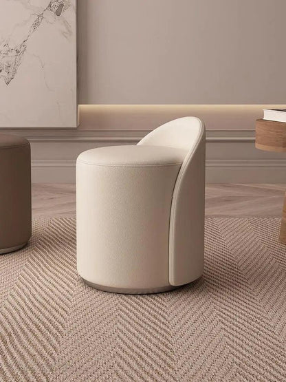 Leather Makeup Stool Modern Simple Dressing Stool Living Room Home Shoe Changing Stool Internet Popular Ins Style Dressing - Pacisia