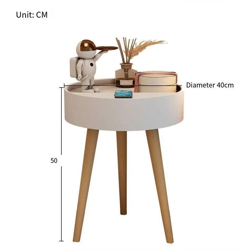 Simple Nightstand Intelligent Wireless Charging Nordic Nightstand Waterproof Anti-fouling Anti-scratch Large Space Storage Table - Pacisia