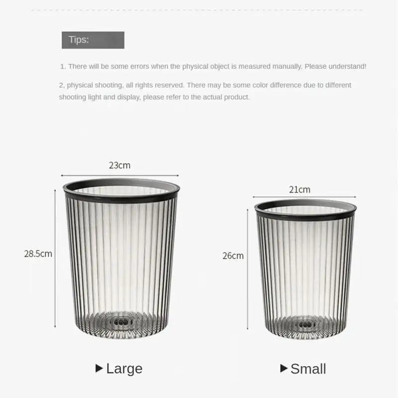 Trash Bin Toilet Bathroom Trash Can Luxury High-end Transparent Simple Garbage Basket Bedroom Creative Coverless Dustbin - Pacisia
