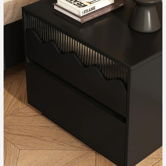 Luxury black Wooden Night Table Bedroom Furniture Drawers Nightstands Multifunction Side Bed Tables mesa de noche Home Furniture - Pacisia