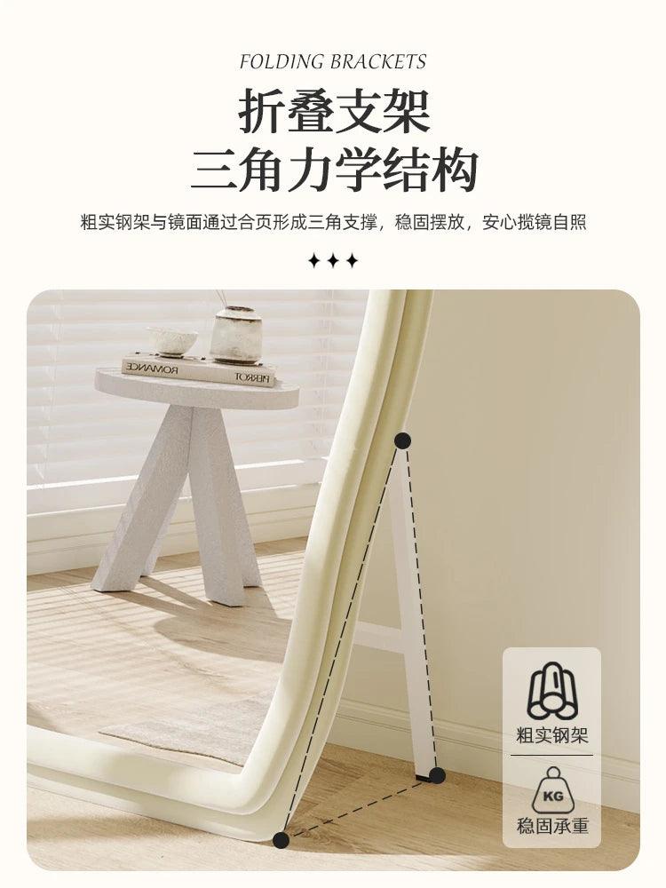 Internet celebrity full body home light luxury style dressing mirror wall mounted French retro floor mirror bedroom - Pacisia