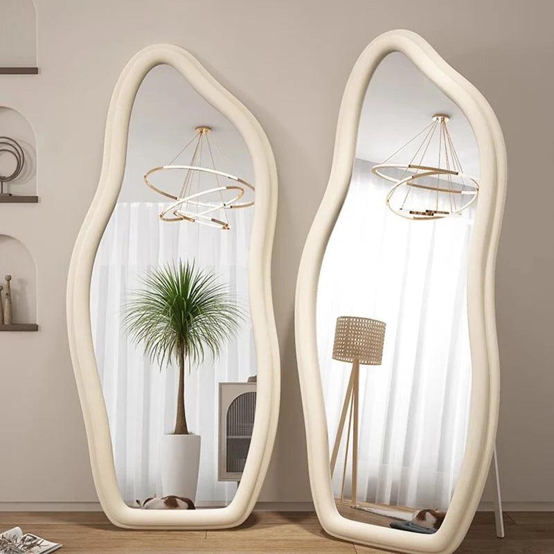 Unbreakable Wall Mirror Irregular Bedroom Salon Compact Mirror Asymmetric Aesthetic Espejo De Cuerpo Completo Home Decoration - Pacisia
