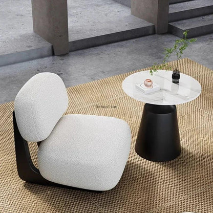 Wabi-sabi Lovely Single Sofa Chair Lamb Cashmere Simple Floor Lazy Net Red Hotel Single Chair Ins Chairs for Bedroom - Pacisia